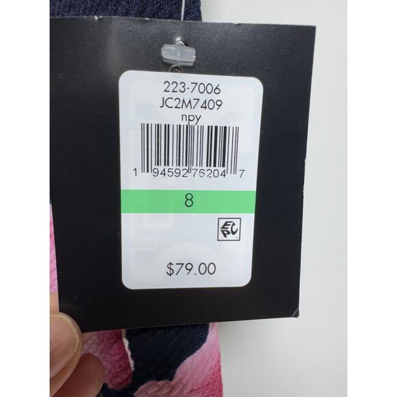 JH Women’s Size 8 Sheath Dress Fit & Flare Blue Pink Floral Easter Spring New - Picture 5 of 13